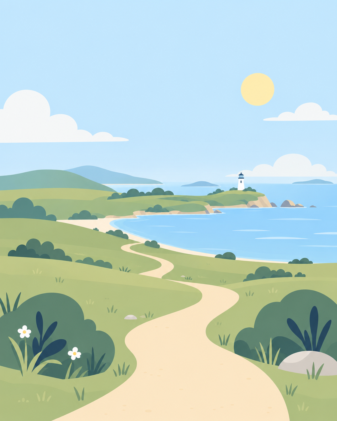 StepIsland Dawn Meadow illustrated walking world